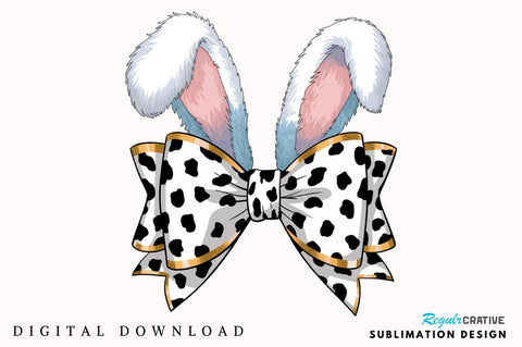 Easter Bunny Coquette Bow Sublimation Design Sublimation Regulrcrative 