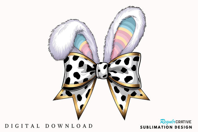 Easter Bunny Coquette Bow Sublimation Design Sublimation Regulrcrative 