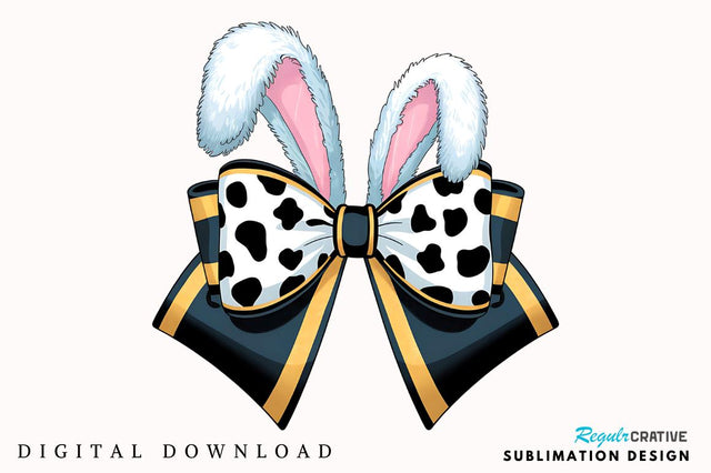 Easter Bunny Coquette Bow Sublimation Design Sublimation Regulrcrative 