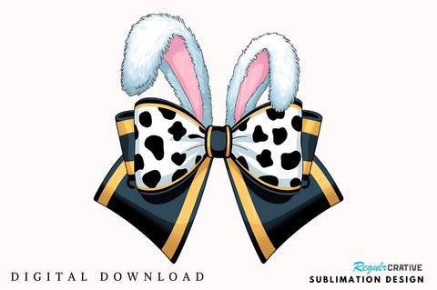 Easter Bunny Coquette Bow Sublimation Design Sublimation Regulrcrative 
