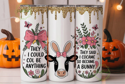 Easter Bunny Cow 20oz Tumbler Wrap Sublimation PixelChick 