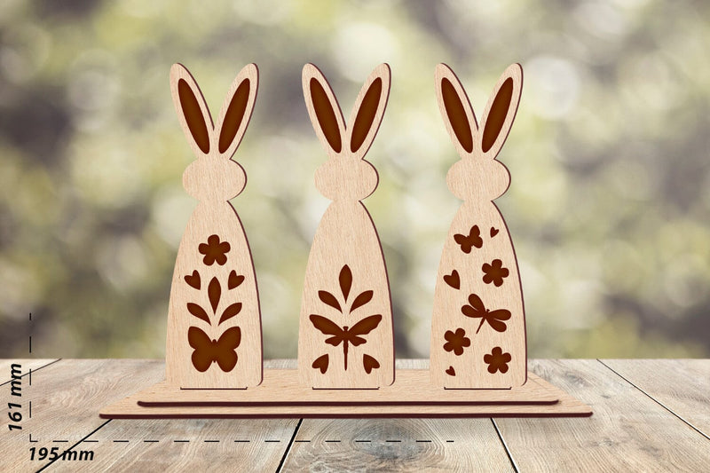 Easter bunny decoration, Floral Easter Stand laser engraving SVG AnastasiyaArtDesign 