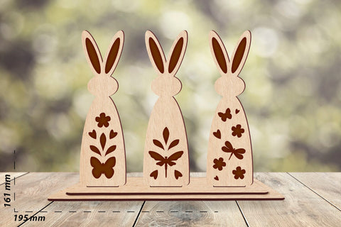 Easter bunny decoration, Floral Easter Stand laser engraving SVG AnastasiyaArtDesign 