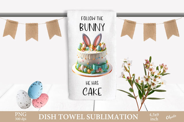 Easter Bunny Dish Towel PNG. Kitchen Sublimation PNG Sublimation Olga Terlyanskaya 