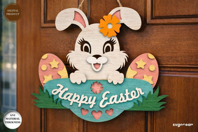 Easter Bunny Door Hanger Laser Cut SVG SvgOcean 