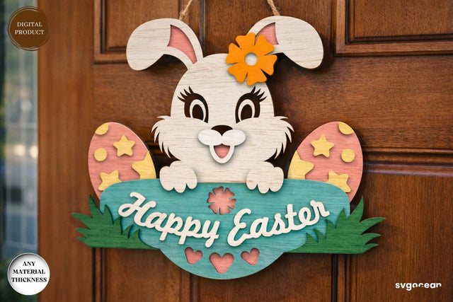 Easter Bunny Door Hanger Laser Cut SVG SvgOcean 