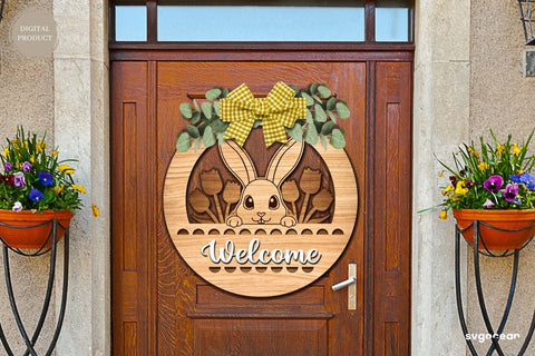 Easter Bunny Door Hanger Laser Cut SVG SvgOcean 