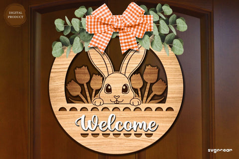 Easter Bunny Door Hanger Laser Cut SVG SvgOcean 