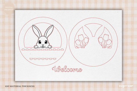 Easter Bunny Door Hanger Laser Cut SVG SvgOcean 