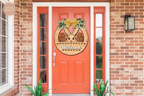 Easter Bunny Door Hanger Laser Cut SVG SvgOcean 