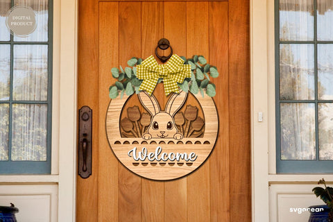 Easter Bunny Door Hanger Laser Cut SVG SvgOcean 