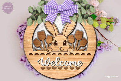 Easter Bunny Door Hanger Laser Cut SVG SvgOcean 