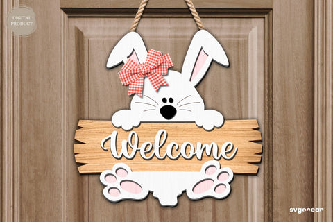 Easter Bunny Door Sign Laser Cut SVG SvgOcean 