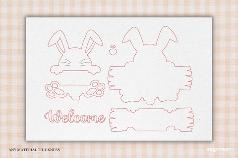 Easter Bunny Door Sign Laser Cut SVG SvgOcean 