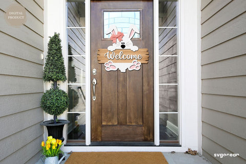 Easter Bunny Door Sign Laser Cut SVG SvgOcean 