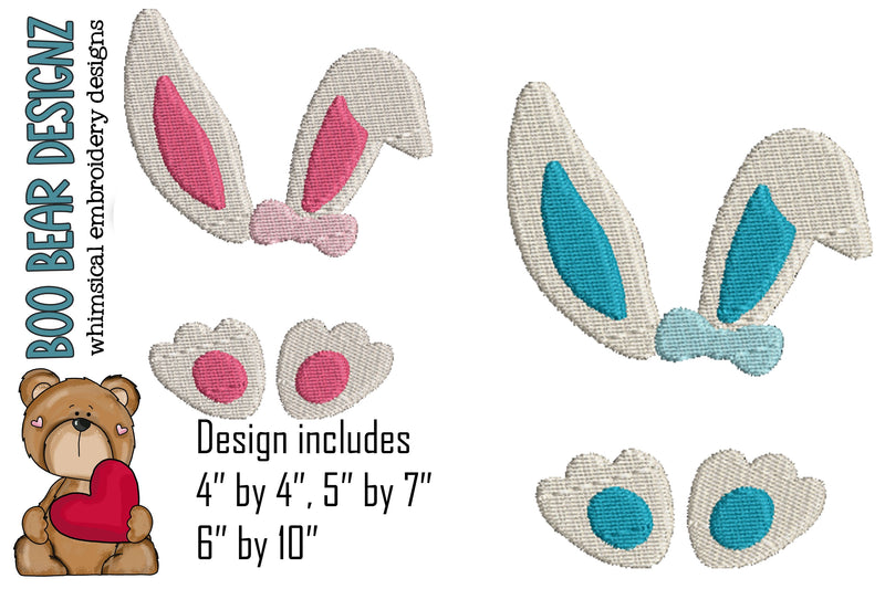 Easter Bunny Ears Embroidery Design - So Fontsy