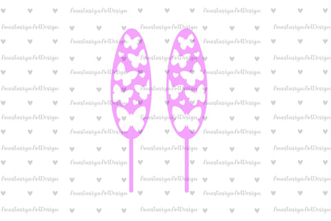Easter bunny ears with butterfy, Topper laser cut SVG AnastasiyaArtDesign 