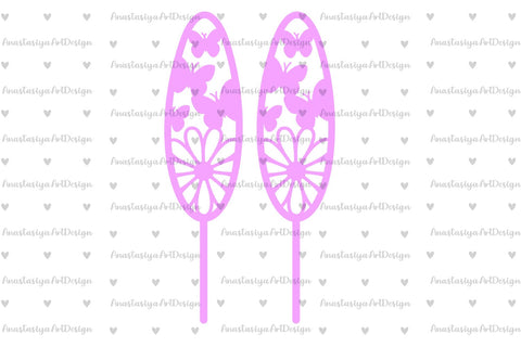 Easter bunny ears with flowers topper laser cut SVG AnastasiyaArtDesign 