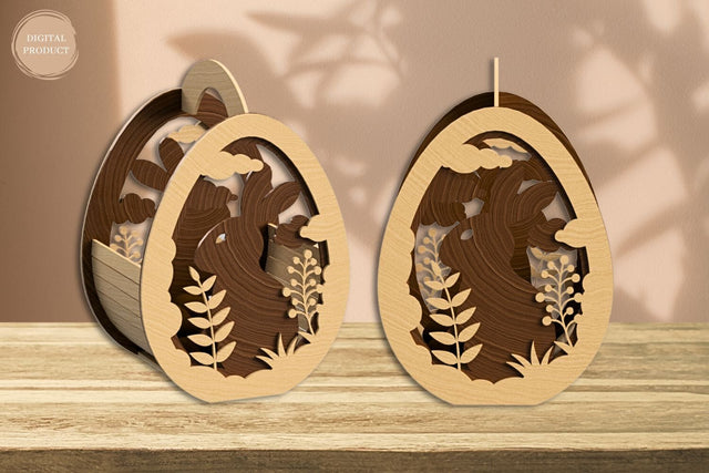 Easter Bunny Egg Basket Laser Cut SVG SvgOcean 