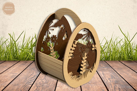 Easter Bunny Egg Basket Laser Cut SVG SvgOcean 