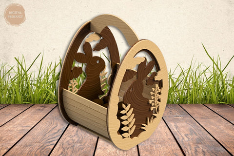 Easter Bunny Egg Basket Laser Cut SVG SvgOcean 