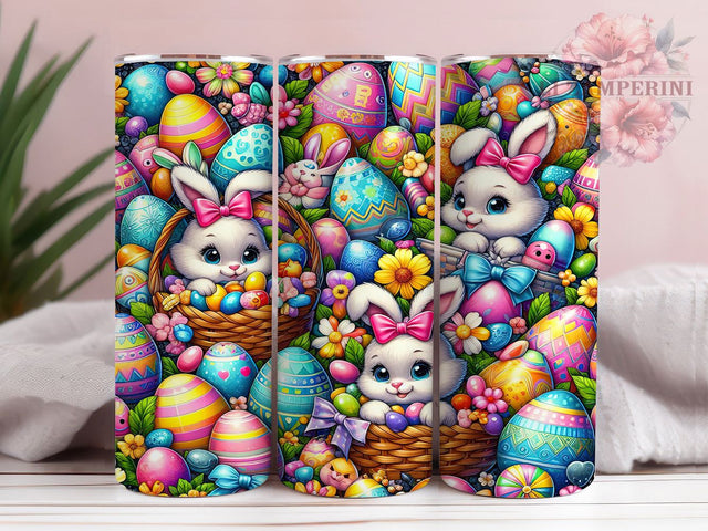 Easter Bunny Eggs 20oz Tumbler, Colorful Eggs Pattern, Cute Bunny Sublimation, 20oz Tumbler PNG Wrap, Springtime Cup Design, Holiday Sublimation Wrap, Digital Easter Bunny Design Sublimation Li Zamperini 