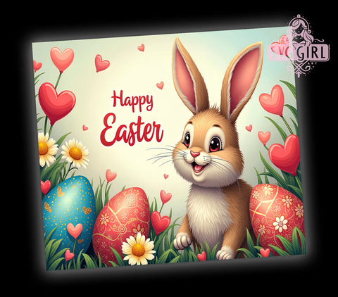 Easter Bunny Eggs 20oz Tumbler Wrap Sublimation Design, Straight Tapered Tumbler Wrap, Happy Easter Tumbler Png, Instant Digital Download Sublimation SvggirlplusArt 