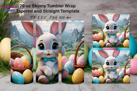 Easter Bunny Eggs Tumbler Wrap | 20oz Skinny Tumbler Wrap Sublimation Design Sublimation Sublimatiz Designs 