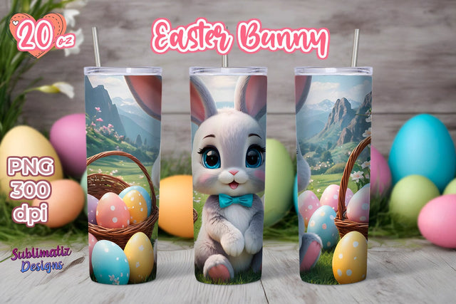 Easter Bunny Eggs Tumbler Wrap | 20oz Skinny Tumbler Wrap Sublimation Design Sublimation Sublimatiz Designs 
