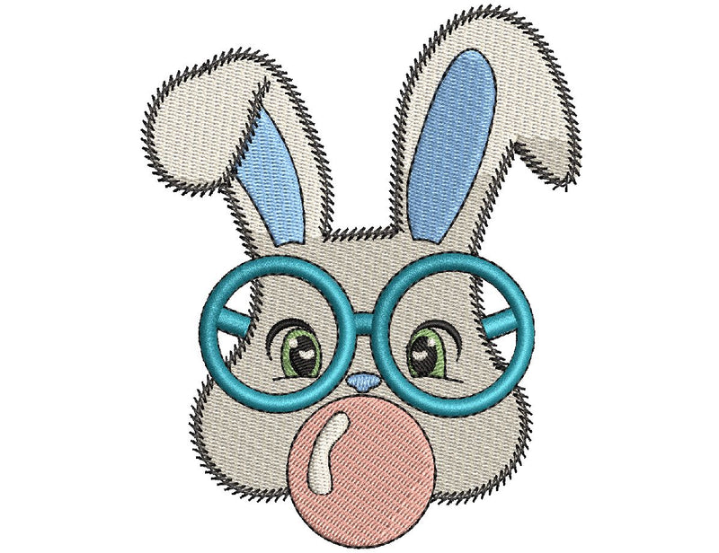 Easter Bunny Embroidery Design 4 Sizes - File formats in pes,dst,jef,xxx,exp,vip,vp3, holiday, season, bunny's, rabbit, trending, Face Embroidery/Applique DESIGNS AestheticdesignsE 