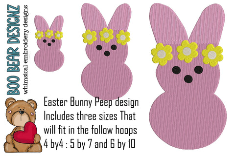 Easter Bunny Embroidery Design Embroidery/Applique DESIGNS Boo Bear Designz 
