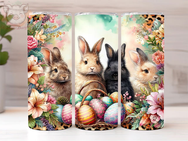 Easter Bunny Floral 20oz Tumbler Png, Sublimation Design, Happy Easter Tumbler Png, Digital Download PNG Sublimation Lara' s Designs 