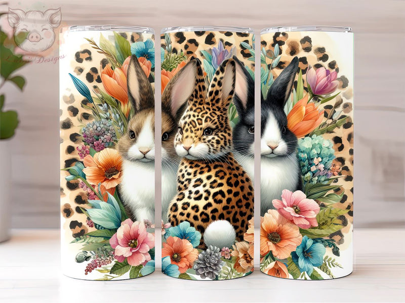 Easter Bunny Floral 20oz Tumbler Png, Sublimation Design, Happy Easter Tumbler Png, Digital Download PNG Sublimation Lara' s Designs 