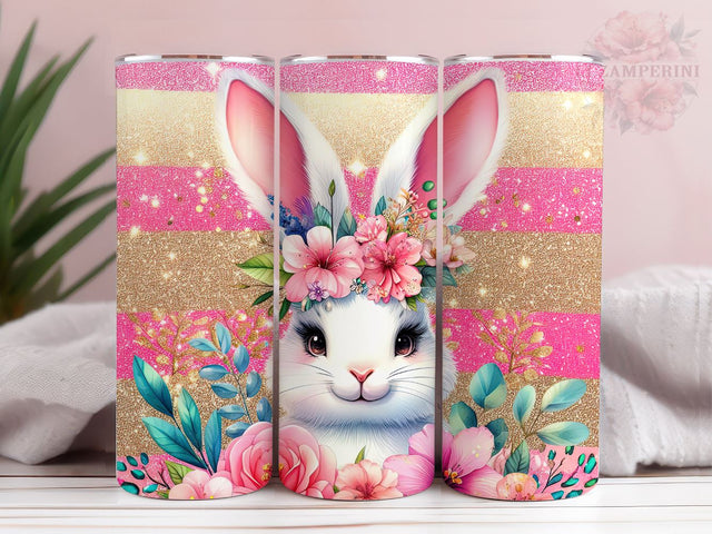 Easter Bunny Floral 20oz Tumbler Wrap PNG, Bunny Ears Png, Straight & Tapered Tumbler Wrap, Happy Easter Tumbler PNG, Instant Digital Download Sublimation Li Zamperini 