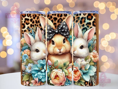 Easter Bunny Floral 20oz Tumbler Wrap, Straight Tapered, Happy Easter Png, Instant Digital Download Sublimation SvggirlplusArt 