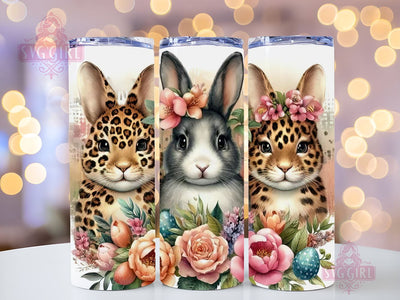 Easter Bunny Floral 20oz Tumbler Wrap, Straight Tapered, Happy Easter Png, Instant Digital Download Sublimation SvggirlplusArt 