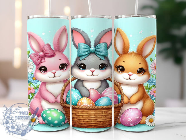 Easter Bunny, Floral Bunny, 20oz Tumbler, Sublimation Design, Easter Gift, Spring Decor, Bunny Drinkware Sublimation ToriDesigns 