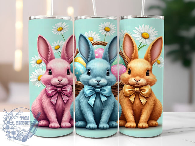 Easter Bunny, Floral Bunny, 20oz Tumbler, Sublimation Design, Easter Gift, Spring Decor, Bunny Drinkware Sublimation ToriDesigns 
