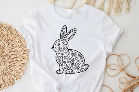 Easter Bunny Floral Illustration SVG PNG Design SVG FiveStarCrafting 