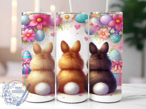 Easter Bunny Floral Tumbler Wrap, 20oz Sublimation Design, Floral Bunny Wrap, Digital Download Tumbler, Spring Drinkware, Cute Easter Design, Floral Tumbler Art, Holiday Sublimation Wrap Sublimation ToriDesigns 
