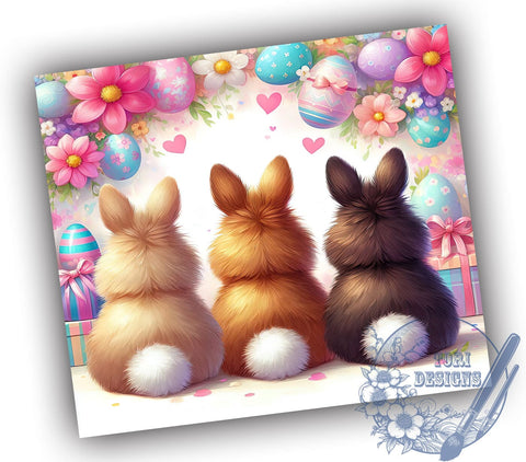 Easter Bunny Floral Tumbler Wrap, 20oz Sublimation Design, Floral Bunny Wrap, Digital Download Tumbler, Spring Drinkware, Cute Easter Design, Floral Tumbler Art, Holiday Sublimation Wrap Sublimation ToriDesigns 