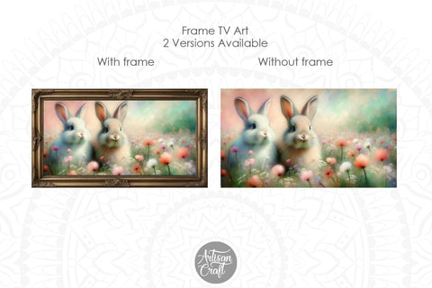 Easter bunny Frame TV art, vintage frame Digital Pattern Artisan Craft SVG 