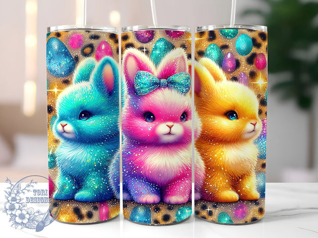 Easter Bunny, Glitter Leopard, 20oz Tumbler, Sublimation Design, Easter Gift, Spring Decor, Animal Print Tumbler Sublimation ToriDesigns 