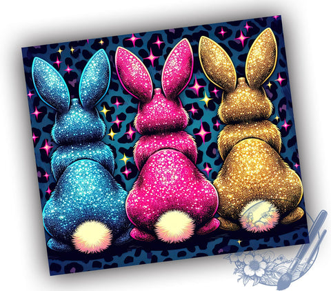 Easter Bunny, Glitter Leopard, 20oz Tumbler, Sublimation Design, Easter Gift, Spring Decor, Animal Print Tumbler Sublimation ToriDesigns 