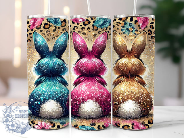 Easter Bunny, Glitter Leopard, 20oz Tumbler, Sublimation Design, Easter Gift, Spring Decor, Animal Print Tumbler Sublimation ToriDesigns 