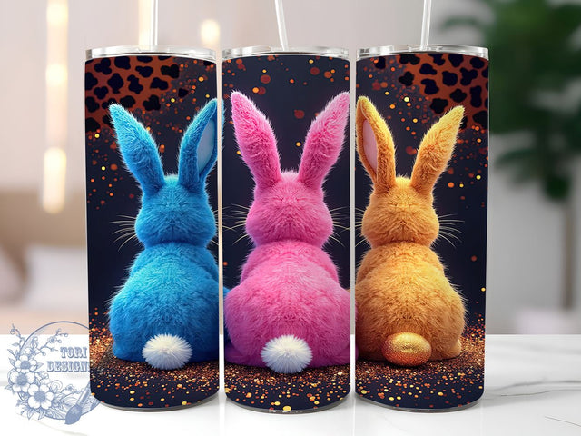 Easter Bunny, Glitter Leopard, 20oz Tumbler, Sublimation Design, Easter Gift, Spring Decor, Animal Print Tumbler Sublimation ToriDesigns 