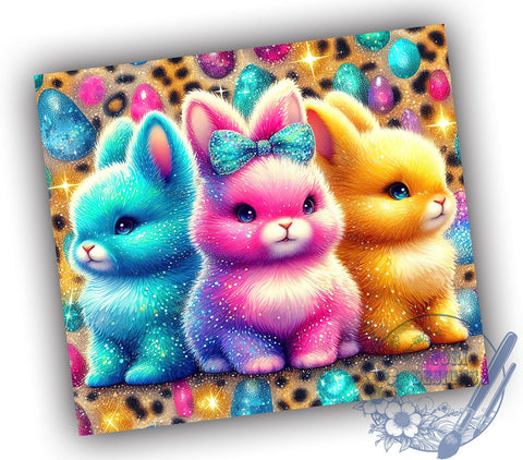 Easter Bunny, Glitter Leopard, 20oz Tumbler, Sublimation Design, Easter Gift, Spring Decor, Animal Print Tumbler Sublimation ToriDesigns 