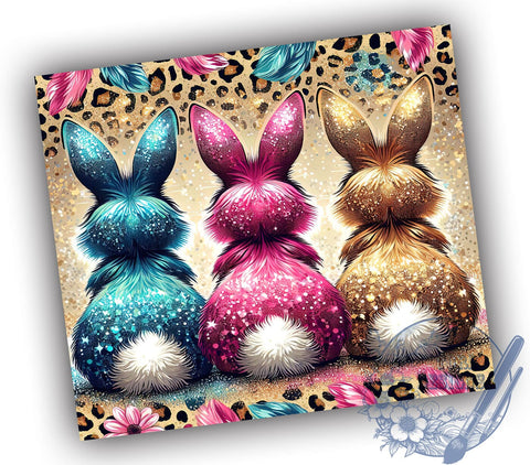 Easter Bunny, Glitter Leopard, 20oz Tumbler, Sublimation Design, Easter Gift, Spring Decor, Animal Print Tumbler Sublimation ToriDesigns 