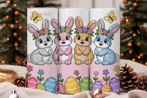 Easter Bunny Glitter Tumbler Wrap Sublimation DesignSVG 