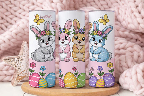 Easter Bunny Glitter Tumbler Wrap Sublimation DesignSVG 